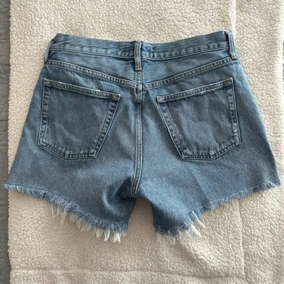 Agolde Parker long denim shorts